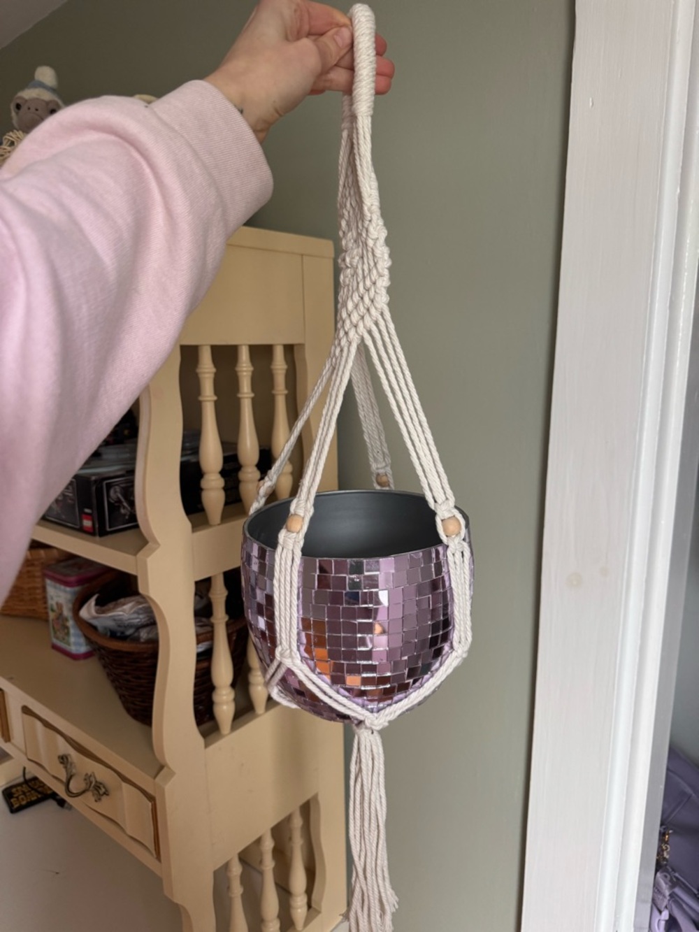 Purple Mosaic Hanging Planter